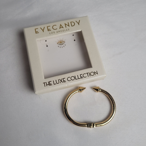 eye candy Jewelry - Eye Candy Los Angeles Gold Tone Spike Cuff Bracelet Size 6.25 Open Box